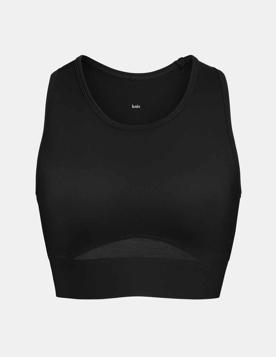 Knix Momenta Racerback Sports Bras Black | SRUJLA-712