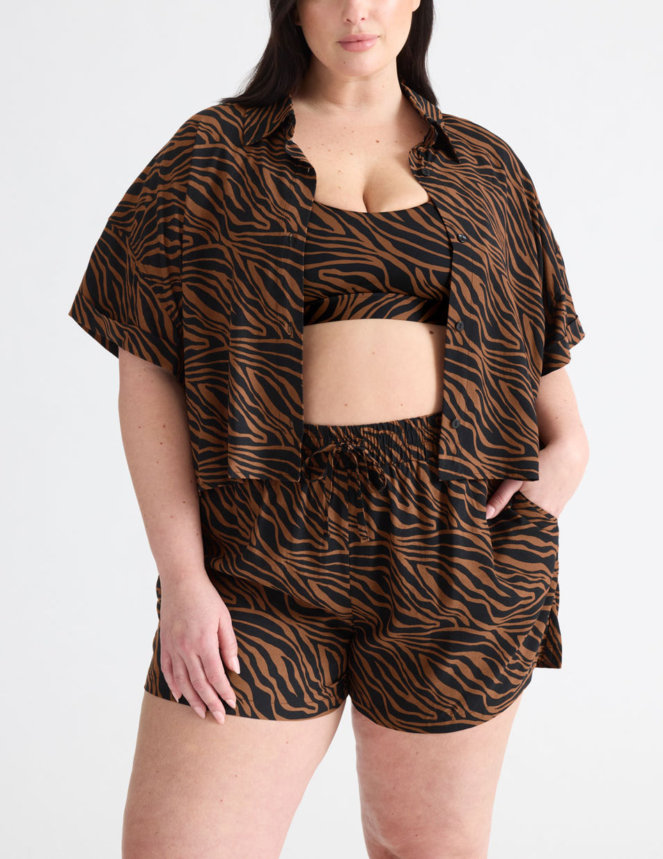 Knix Poolside Shorts Brown / Black | LRTAJO-375