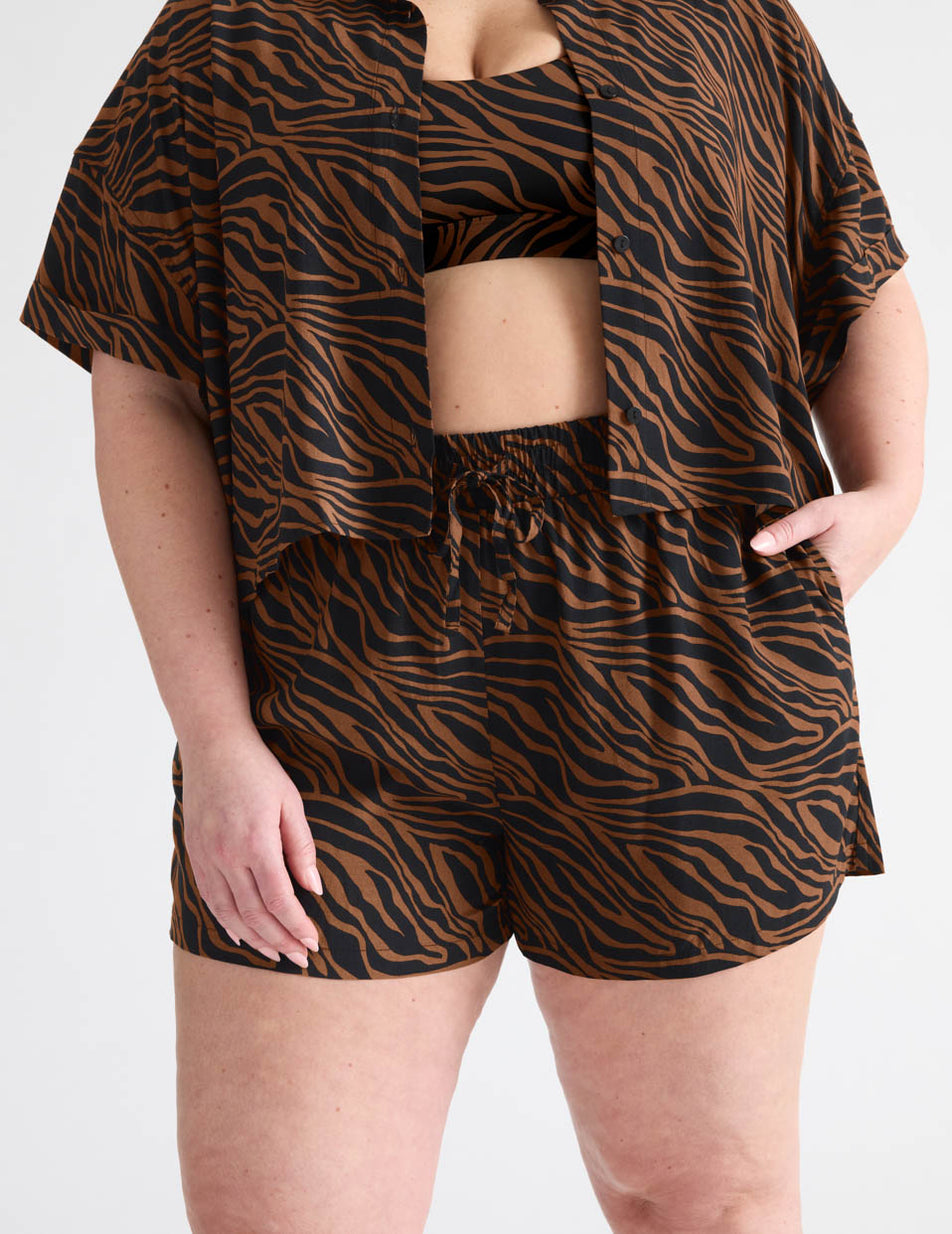 Knix Poolside Shorts Brown / Black | LRTAJO-375