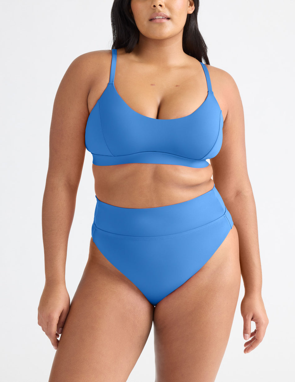 Knix Sculpt High Rise High Cut Swim Bottoms Blue | ZOMSWD-517