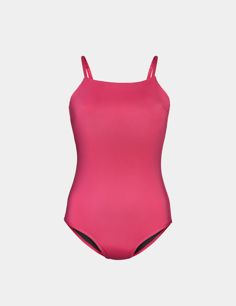 Knix Teen Period Square Neck Swimsuits Fuchsia | LDBNFZ-520