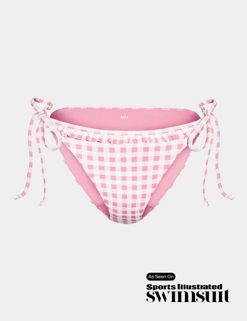 Knix The Birds Papaya Ruffle String Bikini Bottoms Pink | SFRWTO-218